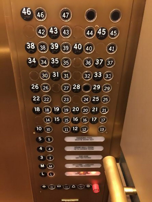 A bad elevator button board.